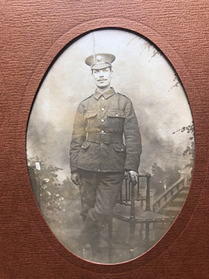 John George Boorman in uniform - David Walliams' paternal great grandfather, 1922