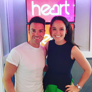 Heart radio drivetime presenters. Image shows from L to R: Des Clarke, Jennifer Reoch