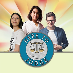 Here To Judge. Image shows from L to R: Priya Hall, Leila Navabi, Robin Morgan