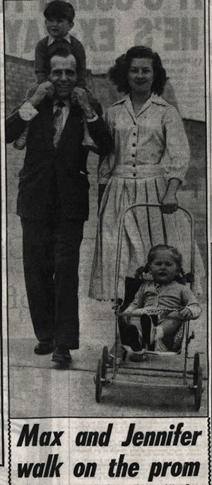 Newspaper picture: Max and Jennifer walk on the prom Newspaper picture: Max and Jennifer walk on the prom
