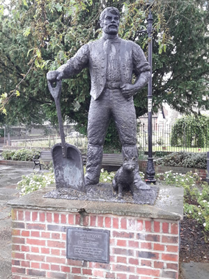 Arguably the town's most iconic figure, this malt-maker (and his cat) hark back to Ware's beer-making history. Copyright: Si Hawkins