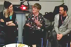 Big Comedy Conference 2023. Image shows left to right: Stevie Martin, Sarah Campbell, Stuart Laws