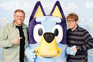 Bluey's Big Play. Image shows left to right: Rob Beckett, Josh Widdicombe. Credit: Ian West