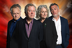 Dead Ringers: The 25th Anniversary Tour. Image shows left to right: Duncan Wisbey, Jon Culshaw, Jan Ravens, Lewis Macleod. Credit: Steve Ullathorne