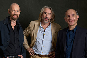 Image shows left to right: Sean Foley, Steve Coogan, Armando Iannucci. Credit: Manuel Harlan