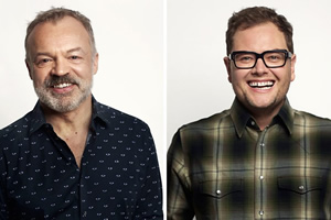 Image shows from L to R: Graham Norton, Alan Carr