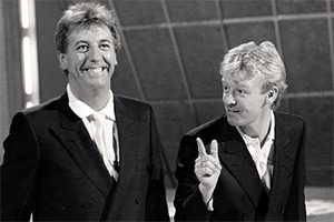 Image shows left to right: Dustin Gee, Les Dennis