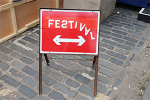 Festival sign at the Edinburgh Fringe