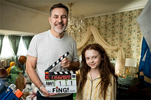 FING. Image shows left to right: David Walliams, Iona Bell