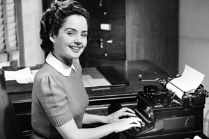 A female typist