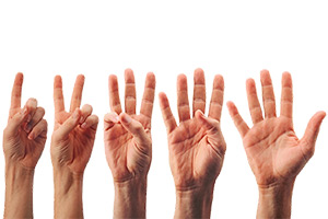 Five hands