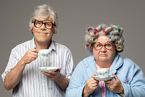 The Anniversary. Image shows from L to R: Daniel Tobias, Clare Bartholomew. Copyright: Andrew Wuttke