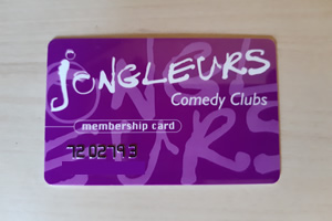 An old Jongleurs membership card