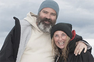 Jules And Greg's Wild Swim. Image shows left to right: Greg Hemphill, Julie Wilson Nimmo