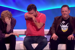 The Last Leg. Image shows from L to R: Josh Widdicombe, Alex Brooker, Johnny Vegas. Copyright: Open Mike Productions