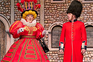 Mother Goose at Duke of York's Theatre. Image shows left to right: Ian McKellen, John Bishop. Credit: Manuel Harlan