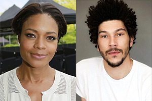 Image shows left to right: Naomie Harris, Joel Fry