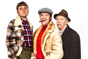 Only Fools And Horses - The Musical. Image shows from L to R: Ryan Hutton, Tom Bennett, Paul Whitehouse