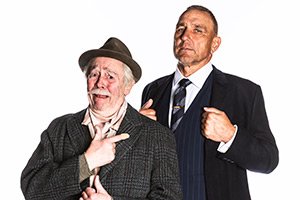 Only Fools And Horses The Musical. Image shows left to right: Paul Whitehouse, Vinnie Jones. Credit: Ellie Kurttz