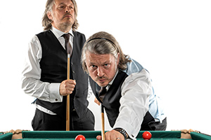 Me1 versus Me2 Snooker with Richard Herring. Richard Herring. Copyright: Steve Brown