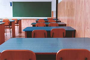 An empty school classroom An empty school classroom