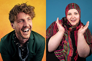 Image shows left to right: Seann Walsh, Fatiha El-Ghorri