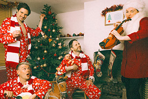 A Very Sheeps Christmas. Image shows left to right: Alastair Roberts, Daran Johnson, Liam Williams, Katy Wix