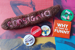 Edinburgh Fringe 2022 badges from shows