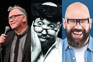 Image shows left to right: Stewart Lee, John Kearns, Tom Davis