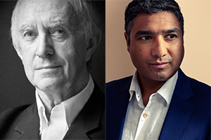 Image shows left to right: Jonathan Pryce, Nick Mohammed