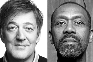 Image shows from L to R: Stephen Fry, Lenny Henry