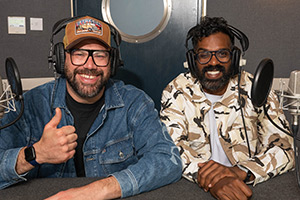 Takeshi's Castle. Image shows left to right: Tom Davis, Romesh Ranganathan