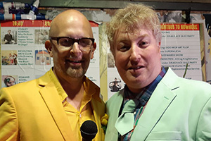 Two members of The Flop with their Malcolm Hardee trophy. Image shows from L to R: Dan Lees, Cammy Sinclair. Copyright: BCG