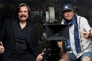 Director Michael Cumming on the set of Toast Of Tinseltown with Matt Berry. Copyright: Ben Meadows