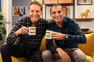 The TV That Made Me. Image shows from L to R: Brian Conley, Adil Ray