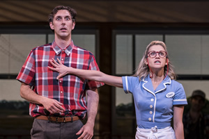 Waitress The Musical. Image shows from L to R: Blake Harrison, Ashley Roberts. Copyright: Johan Persson