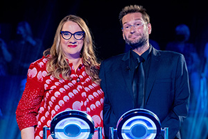 The Wall. Image shows from L to R: Sarah Millican, Gary Delaney