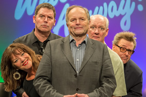 Whose Line Is It Anyway?. Image shows from L to R: Josie Lawrence, Brad Sherwood, Clive Anderson, Colin Mochrie, Greg Proops