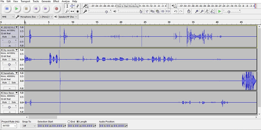 Lining up the claps in audio editing software