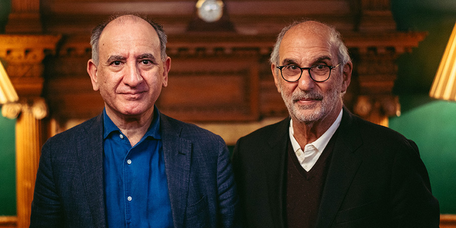 Image shows left to right: Armando Iannucci, Alan Yentob