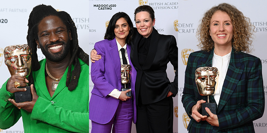 BAFTA Craft Awards 2022. Image shows from L to R: Adjani Salmon, Nida Manzoor, Olivia Colman, Kayleigh Llewellyn. Copyright: BAFTA, David Fisher