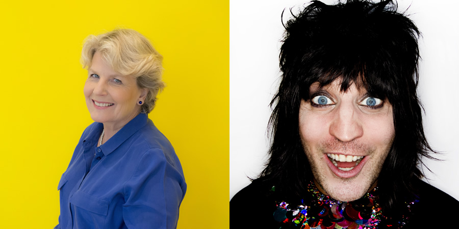 Image shows from L to R: Sandi Toksvig, Noel Fielding