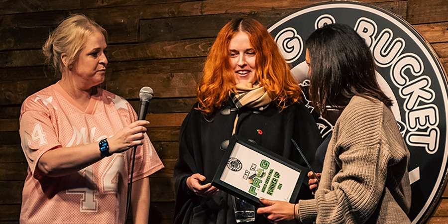 Beat the Frog World Series 2024. Image shows left to right: Hayley Ellis, Shannon Griffiths, Aimee Perry