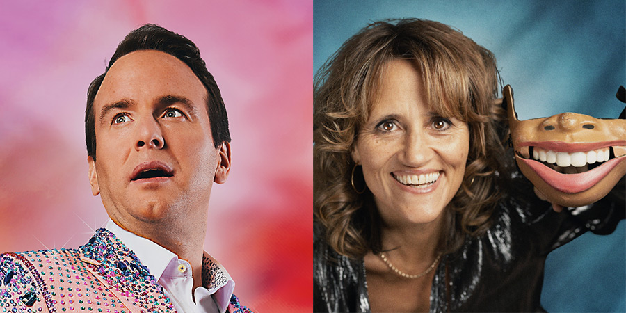 Image shows left to right: Matt Forde, Nina Conti