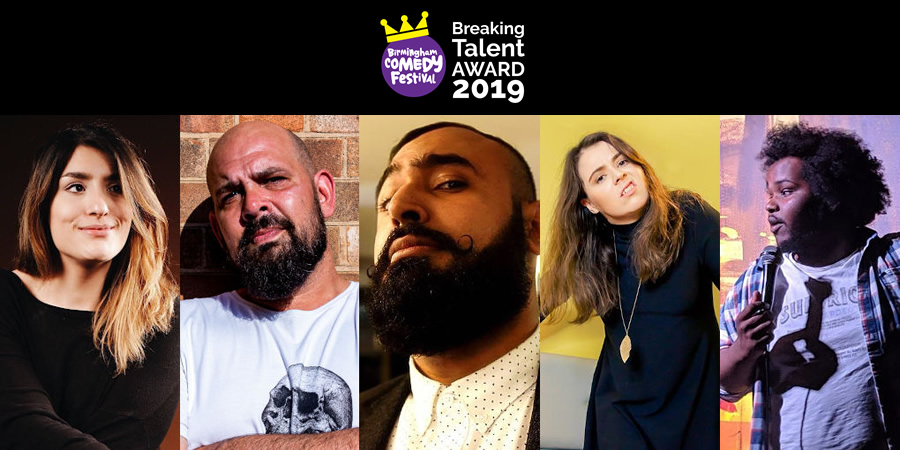 Birmingham Breaking Talent Award 2019. Image shows from L to R: Celya AB, Douglas Carter, Jay Droch, Mary Flanigan, Adam Elmi