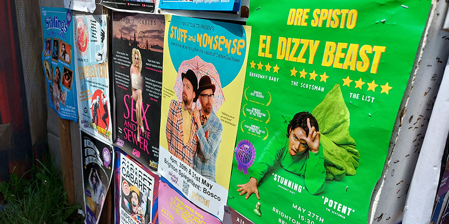 Brighton Fringe 2023 - Posters, including El Dizzy Beast. Credit: Si Hawkins