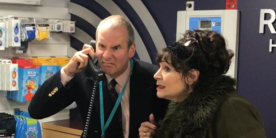 Brittas Empire reunion. Image shows from L to R: Chris Barrie, Harriet Thorpe