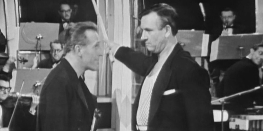 Image shows left to right: Bruce Forsyth, Jack Douglas