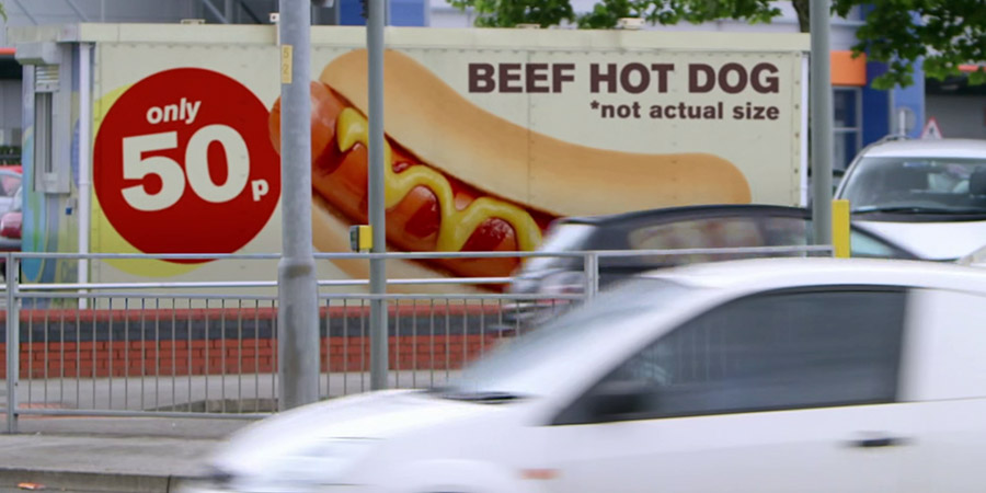 '50p Beef Hot Dog (* not actual size)' poster