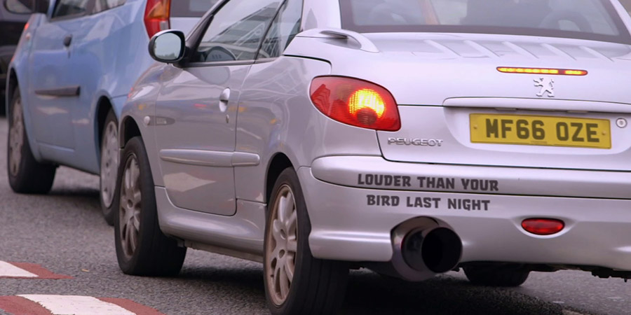 Car with Louder Than Your Bird Last Night sticker